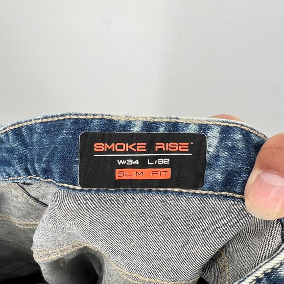 SMOKE RISE SLIM FIT MEN FASHION ENGINEERED DENIM JEANS SIZE 34 - Picture 5 of 8
